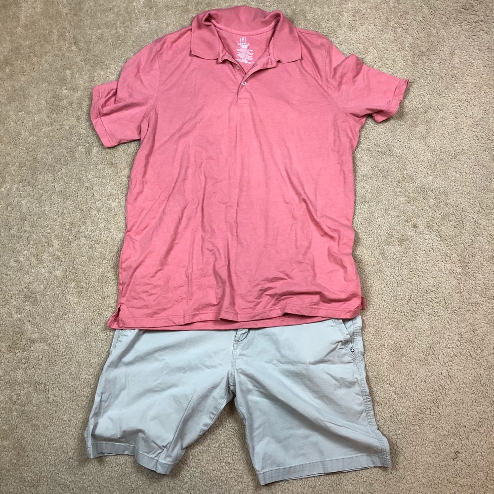 Mens Polo and shorts Outfit Size 2xl and 42